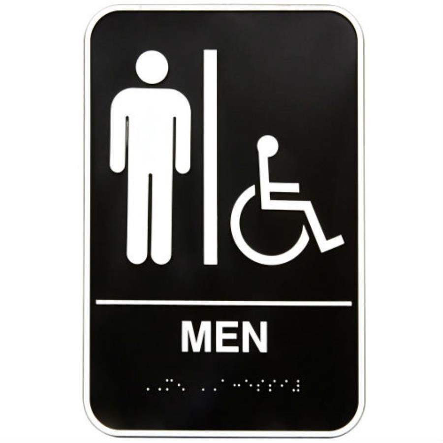 Sign, Wall, Men/Accessible, 6 x 9 Inch, Braille,1 - 1 EACH