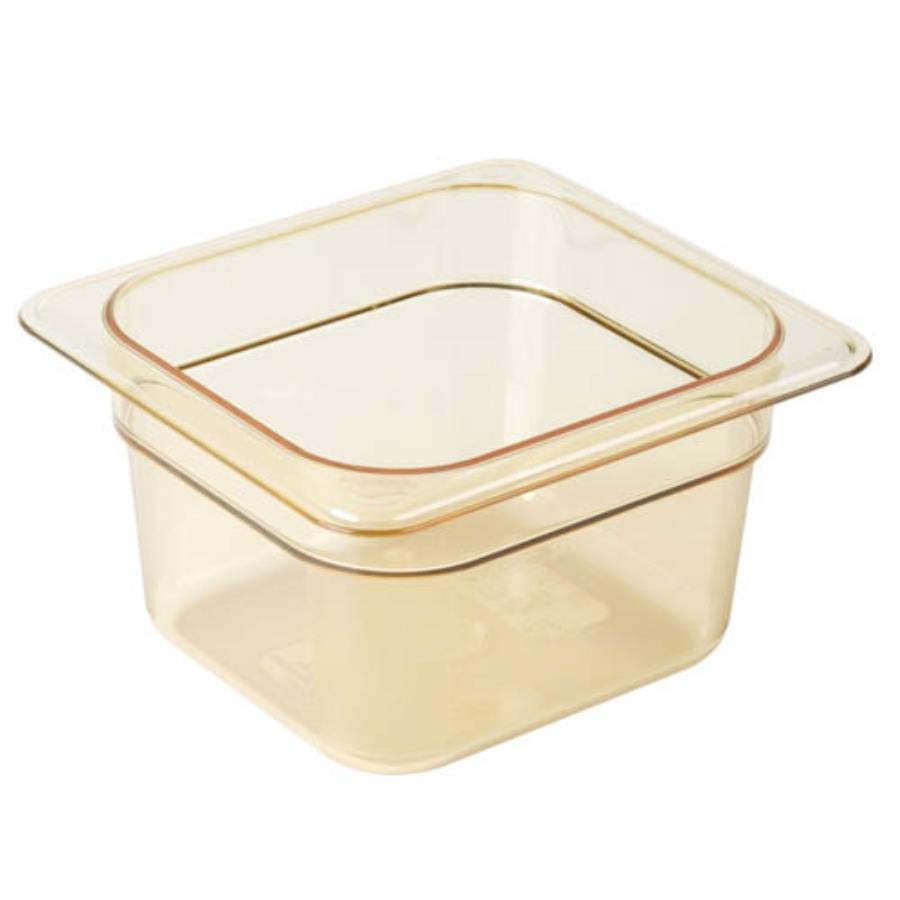 Pan, Food, Sixth-Size 4 Inch, 6.937 x 6.375 Inch Amber, High-Heat Plastic,1 - 1 EACH