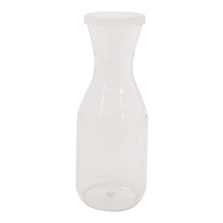 Decanter, Beverage, 1 Liter, Clear, Plastic, with Lid,1 - 1 EACH