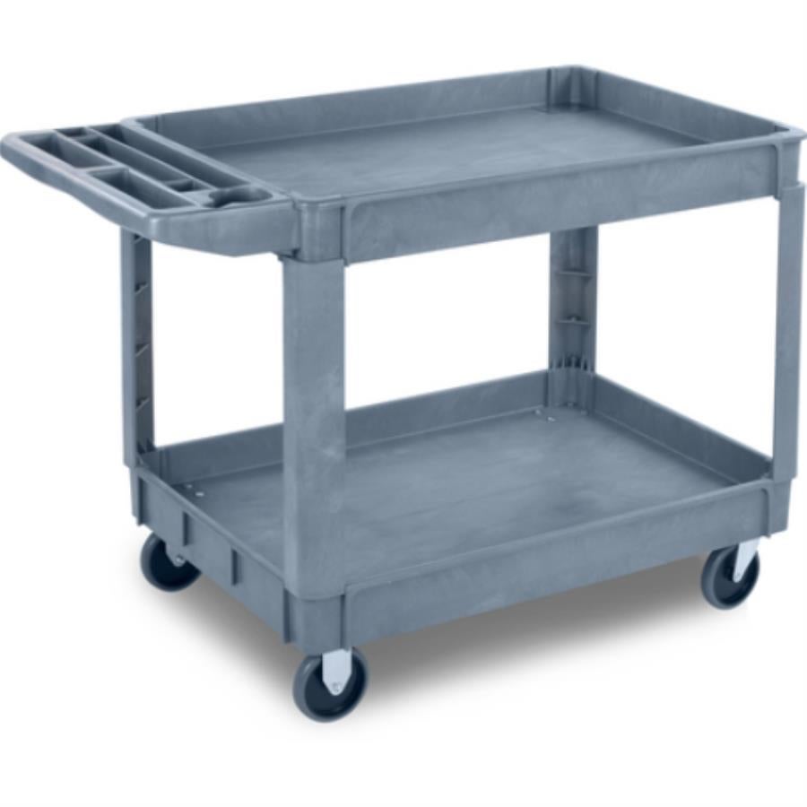 Cart, Utility, 2-Shelf 45 x 25 x 33 Inch, Gray,1 - 1 EACH