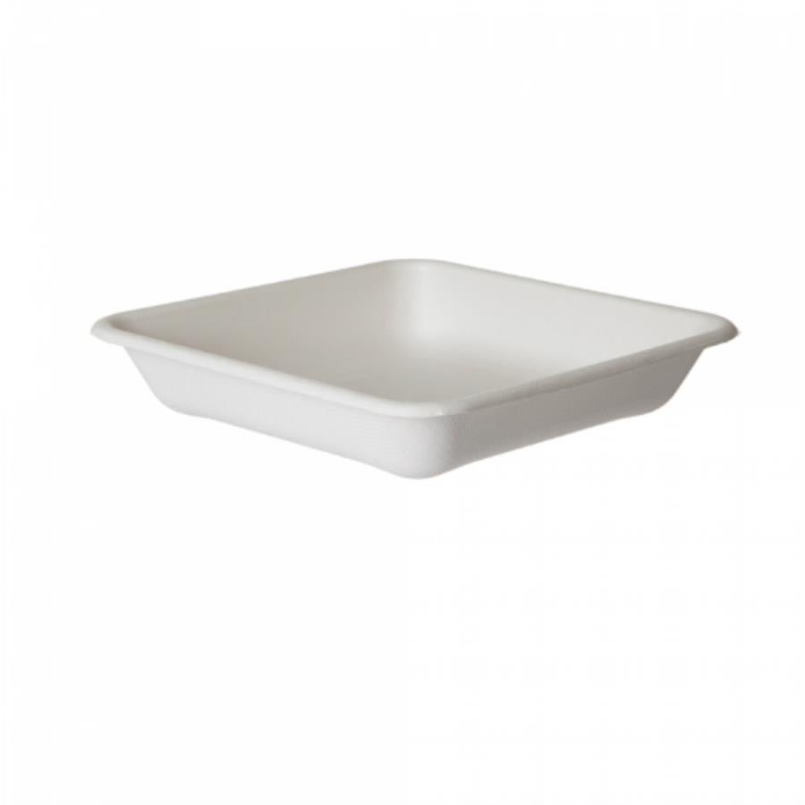 Containers, Take-Out, 42 Ounce 8 x 8 Inch, Sugarcane, White, Square,200 - 1 EACH