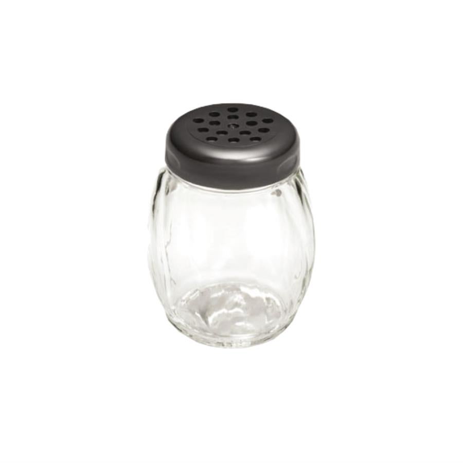 Shaker, 6 Ounce, Clear Plastic, With Black Lid,1 - 1 EACH