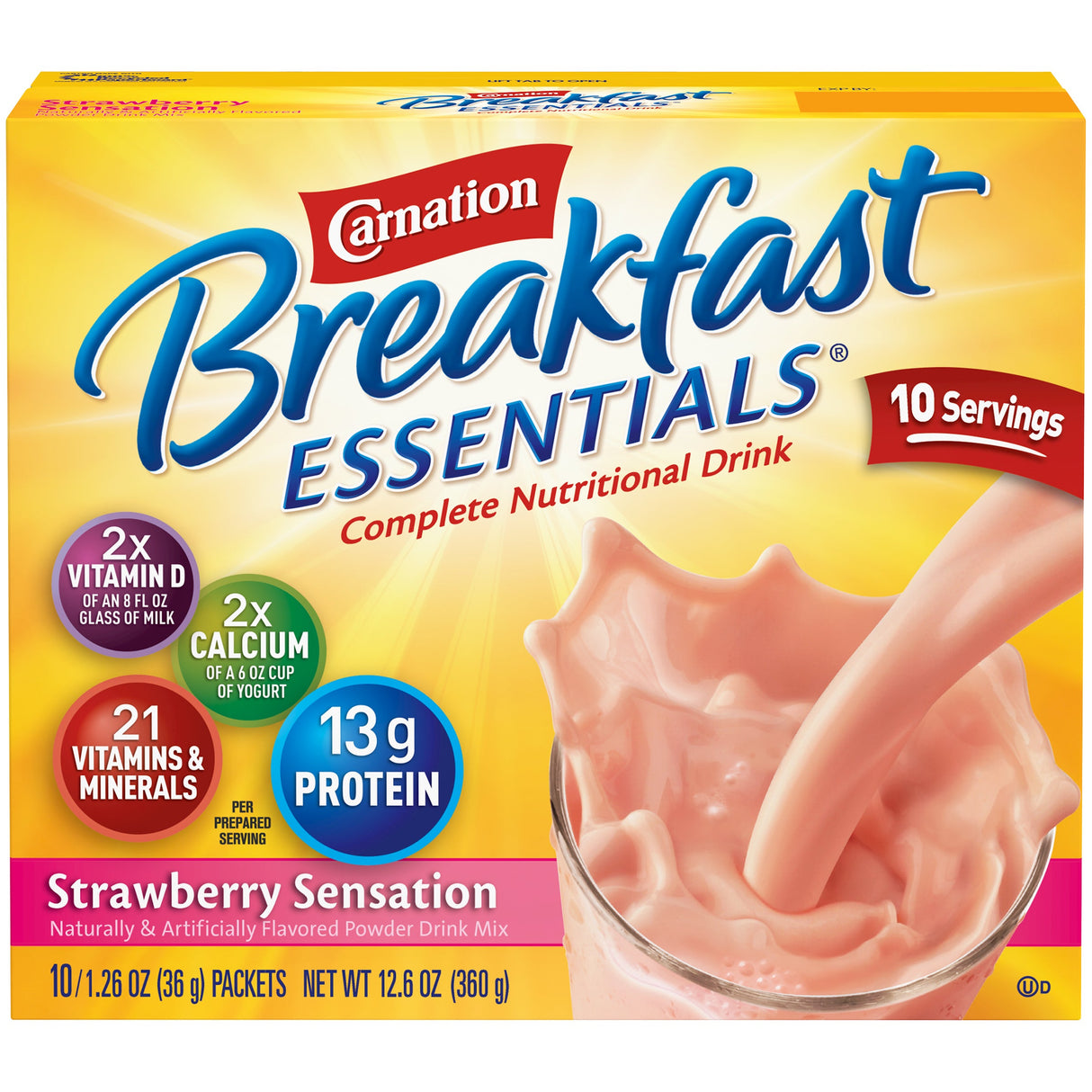 Breakfast Drink, Strawberry, Carnation,6 - 360 Gram Avg