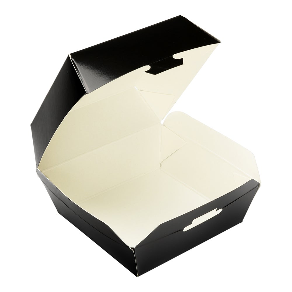 Boxes, Mini Burger, 2.75 Inch, Paper, Black, Square, 2.75 Linear Inch,1 - 100 COUNT