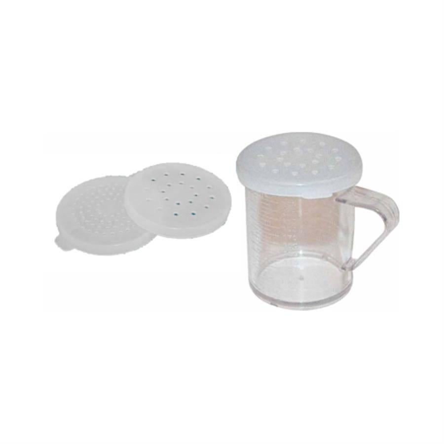 Shaker, Dredge, 10 Ounce, Polycarbonate, with 3 Lids,1 - 1 EACH