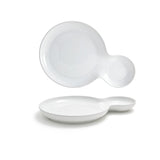 Plates, Bento Duo, 6.5 x 10 Inch, Harmony, White, Porcelain, 10 Linear Inch,6 - 1 COUNT