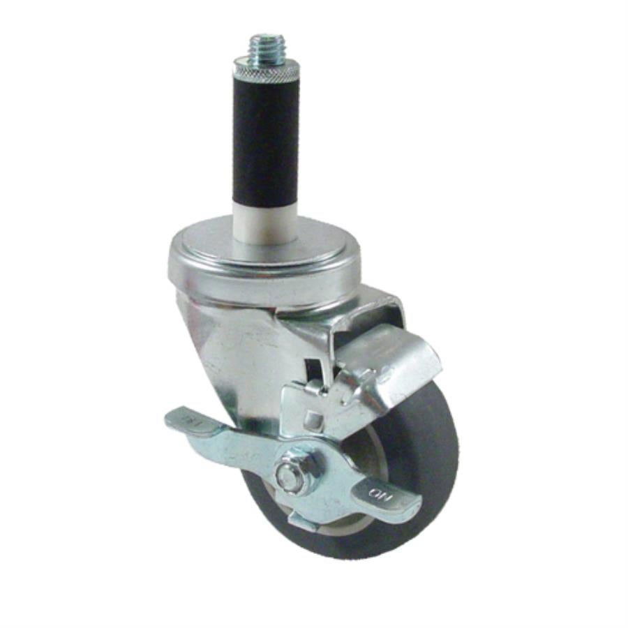 Caster, Stem Swivel, 3 Inch, with 1 Inch Expanding Stem & Break, for Cart & Shelf,1 - 1 EACH