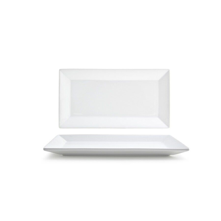 Plates, Kyoto, 11 x 6 Inch, White, Porcelain,12 - 1 EACH