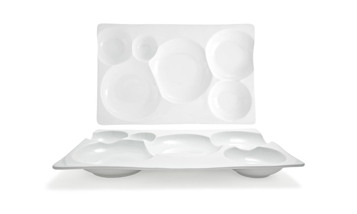 Platters, Bento, 15.5 x 10 Inch, Harmony, White, Porcelain,4 - 1 EACH