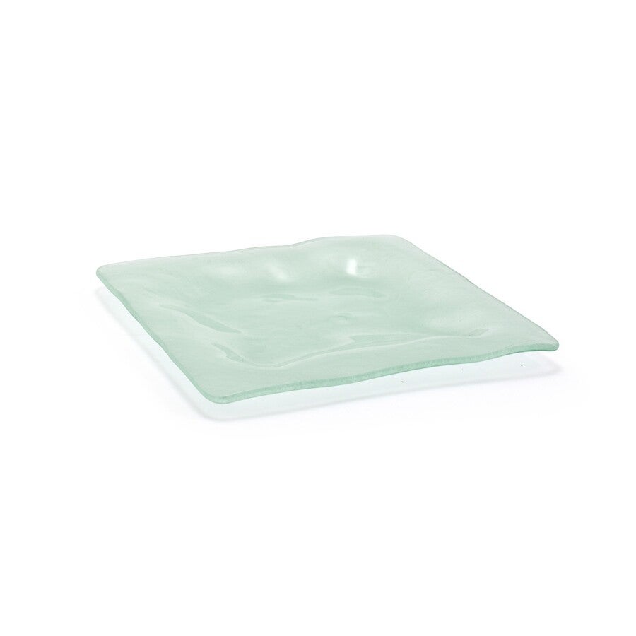 Plates, Arctic, 8 Inch, Frosted Clear Glass, Square, 8 Linear Inch,6 - 1 EACH