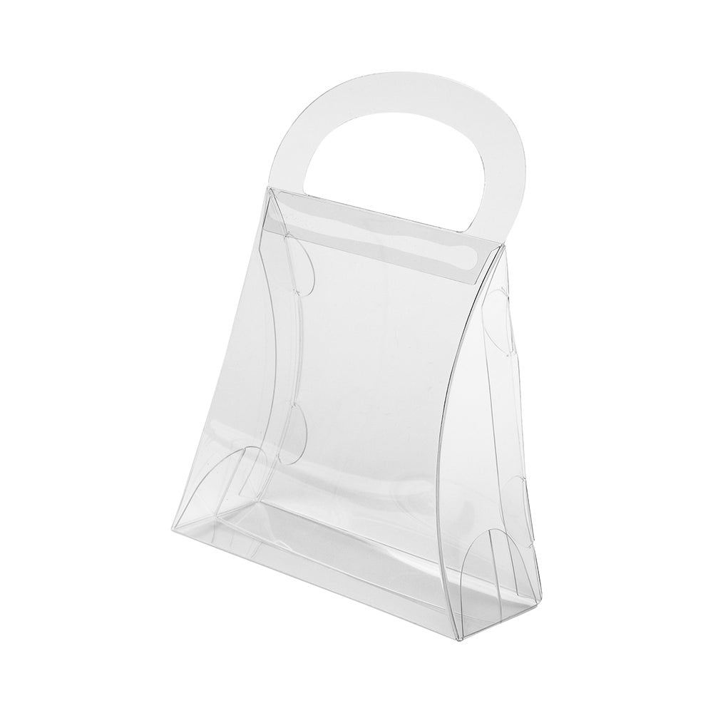 Boxes, Purse, Sweet Vision 3.5 x 1.5 x 4 Inch, Plastic, Clear, with Handle,1 - 100 COUNT