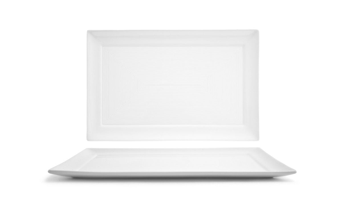 Plates, Spiral, 14 x 9 Inch, White, Rectangular,6 - 1 EACH