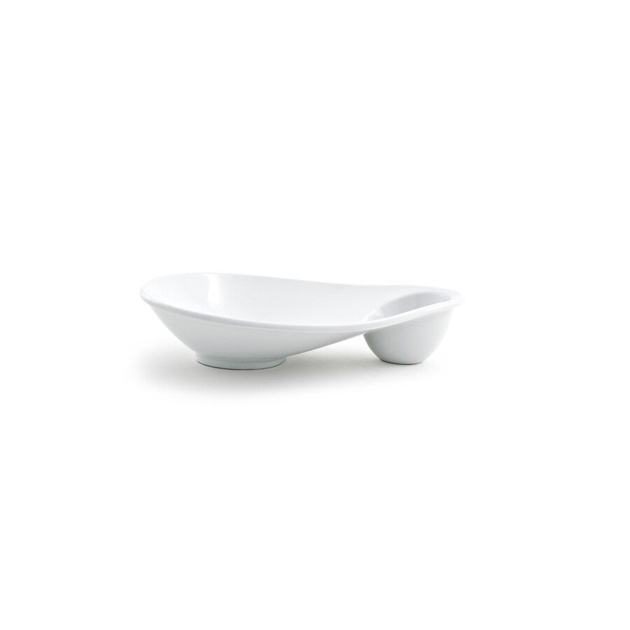 Plates, Ellipse Sampler, 8.25 x 6.5 Inch, White, Porcelain,6 - 1 EACH