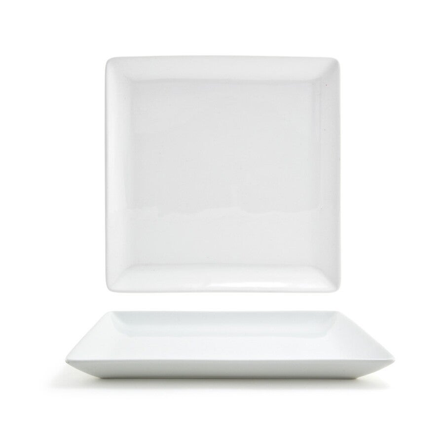 Plates, Mod, 10 Inch, White, Square, 10 Linear Inch,12 - 1 EACH