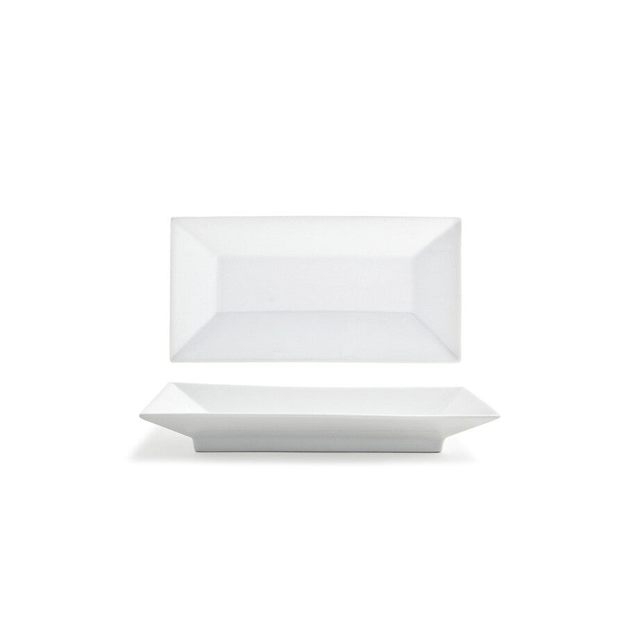 Plates, Footed, Kyoto, 4.75 x 9.25 Inch, White, Rectangular,6 - 1 EACH
