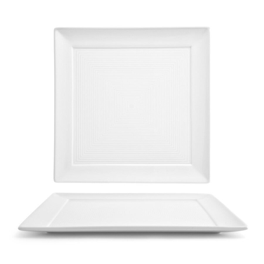 Plates, Spiral, 10 Inch, White, Square, 10 Linear Inch,6 - 1 EACH