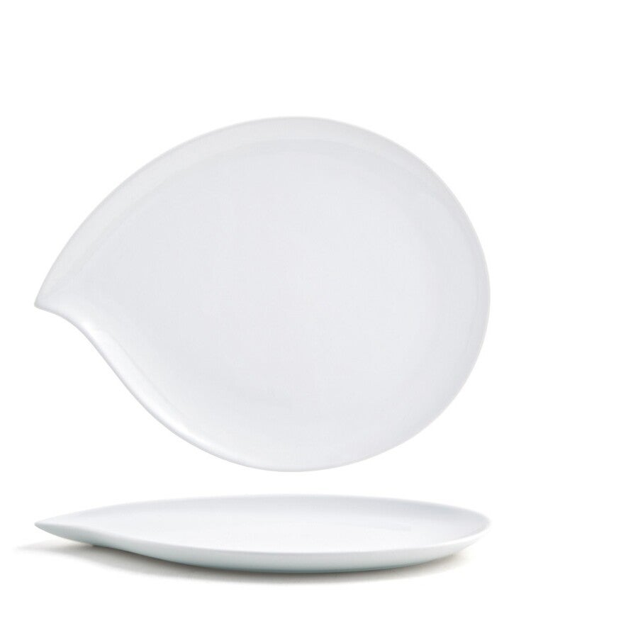 Plates, Teardrop, 12 Inch, White, Porcelain, 12 Linear Inch,6 - 1 EACH