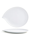 Plates, Teardrop, 12 Inch, White, Porcelain, 12 Linear Inch,6 - 1 COUNT