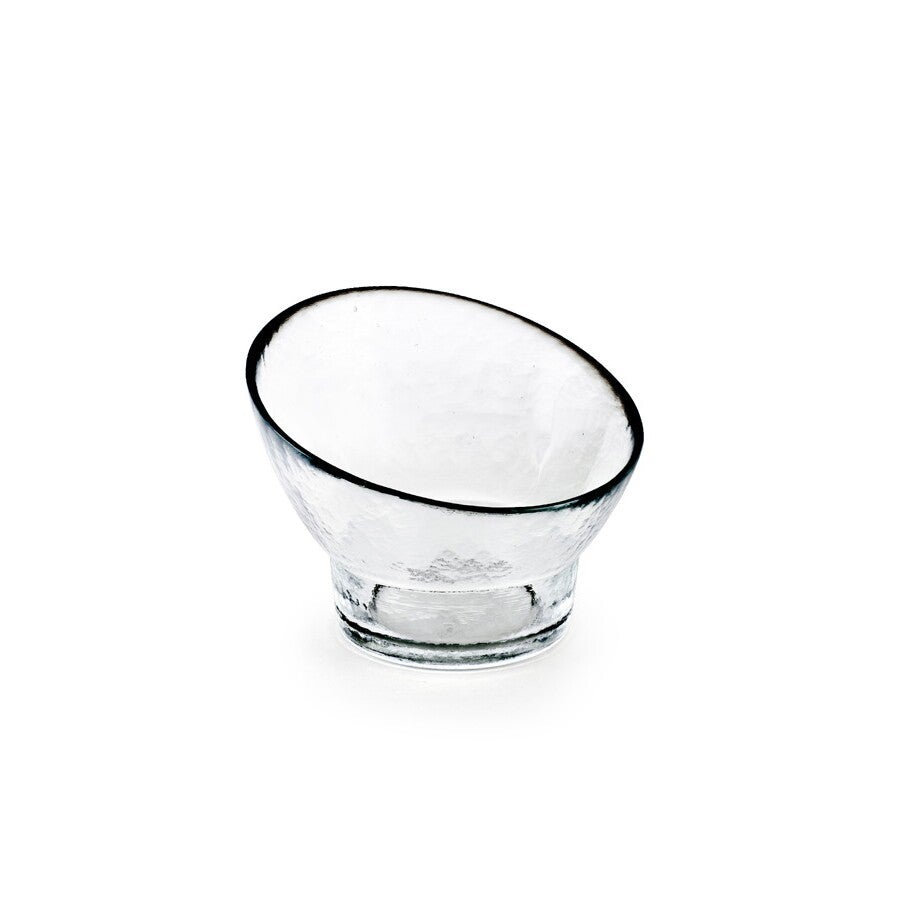 Bowls, Footed, Kaleidoscope, 5 Inch, Clear Glass, Slanted, 5 Linear Inch,12 - 1 EACH