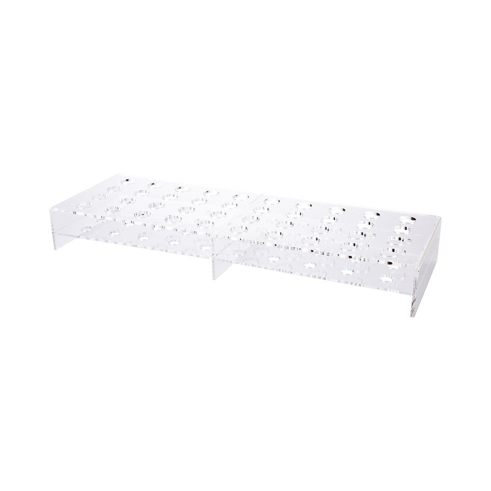 Display Stand, Pipette & Test Tube Holder, Clear Tek 17.75 x 6 x 2.25 Inch, Rectangular, Clear, Acrylic, with 40 Slots,1 - 1 EACH