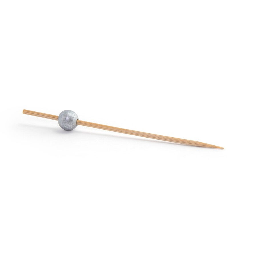 Picks, Ball, 4.5 Inch, Wood, Natural & Silver, 4.5 Linear Inch,6 - 100 COUNT