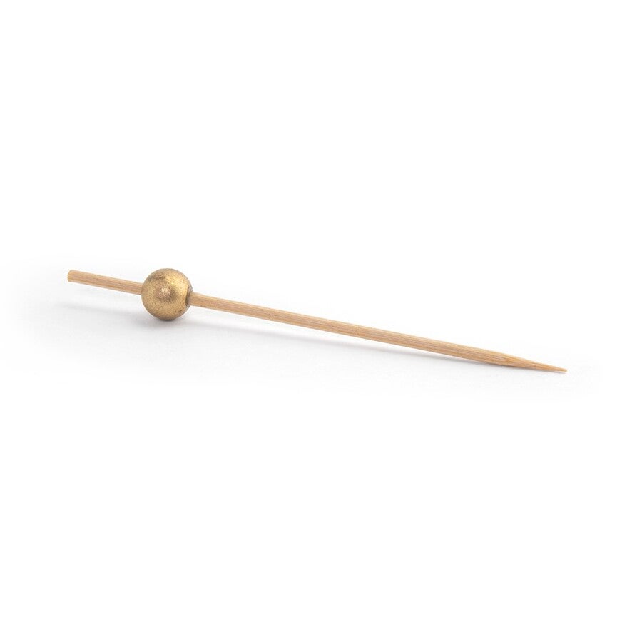 Picks, Ball, 4.5 Inch, Wood, Natural & Gold, 4.5 Linear Inch,6 - 100 COUNT