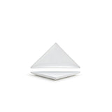 Plates, Triangular, 4 x 7.5 Inch, Mod, White, Porcelain,12 - 1 COUNT