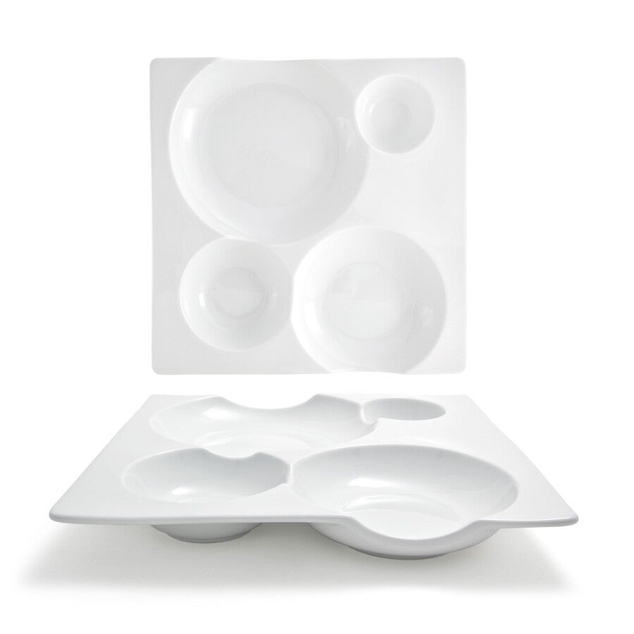 Plates, Bento, Harmony, 10.5 Inch, White, Square, 10.5 Linear Inch,4 - 1 EACH
