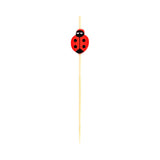 Skewers, Ladybug, 4 Inch, Bamboo, 4 Linear Inch,1 - 1000 COUNT