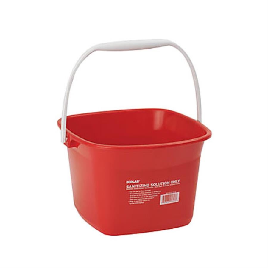 Bucket, Sanitizer, 6 Quart, Red & White, Plastic,1 - 1 EACH