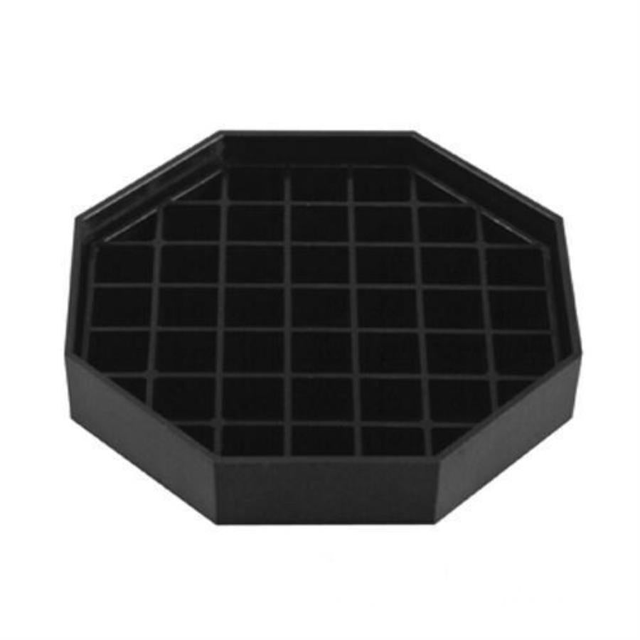 Tray, Drip, 6 Inch, Octagon, Trivet-Style, Black, Plastic,1 - 1 EACH