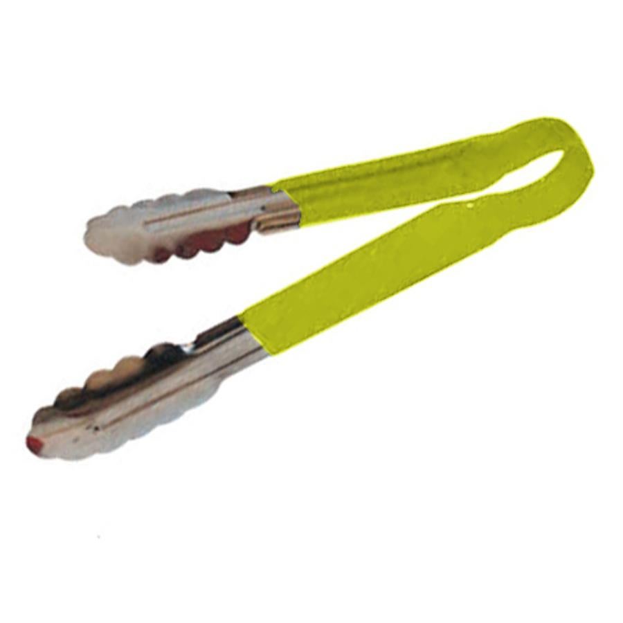 Tong, 12 Inch, Stainless Steel, with Rubber Grip, Yellow,1 - 1 EACH