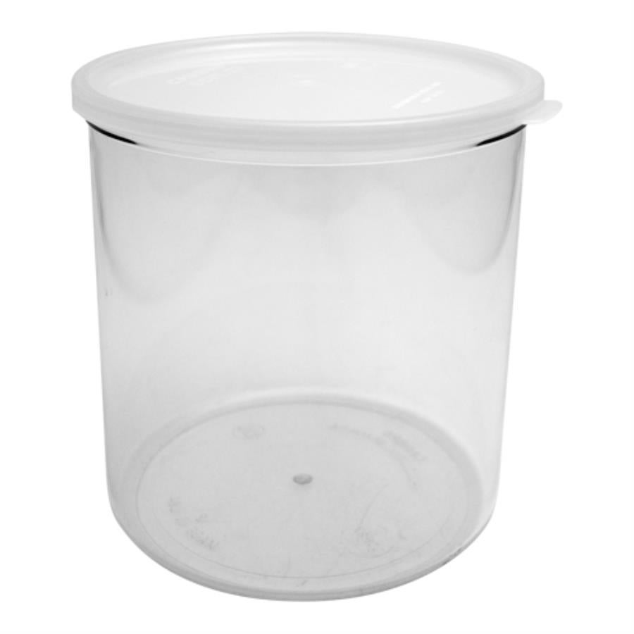 Crock, 1.2 Quart, Round, Clear, Plastic, with Lid,1 - 1 EACH