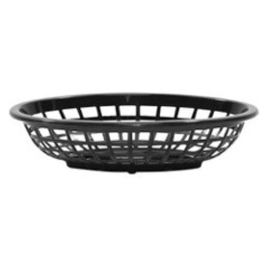 Baskets, 8 x 5.375 Inch, Oval, Black, Plastic,12 - 1 EACH