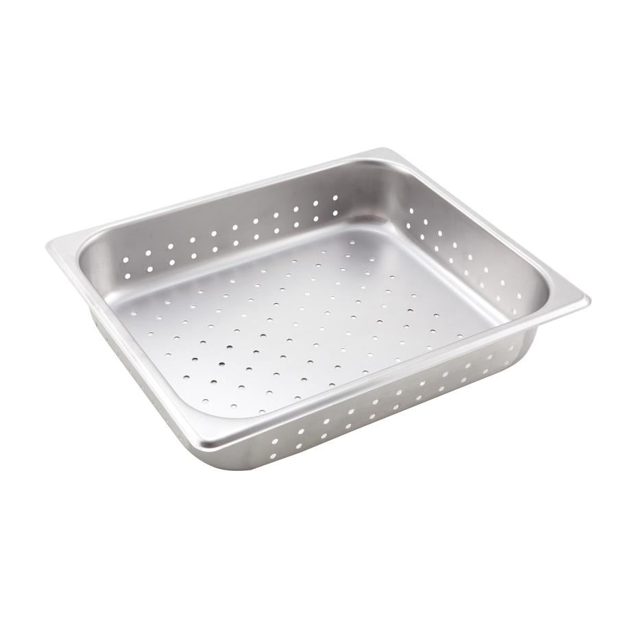 Pan, Steam Table, Half-Size, 12.75 x 10.38 Inch, 2.5 Inch Deep, Stainless Steel, Perforated,1 - 1 EACH