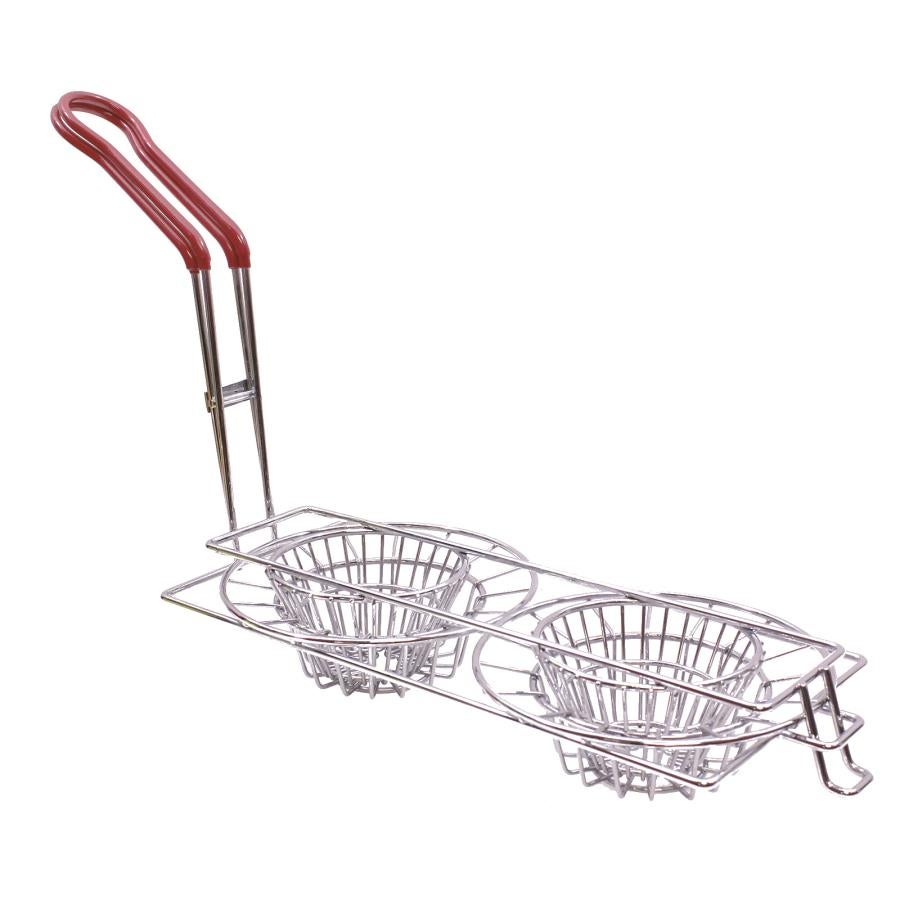 Basket, Fryer, Double 8 Inch, Stainless Steel, for Taco Cups,1 - 1 EACH
