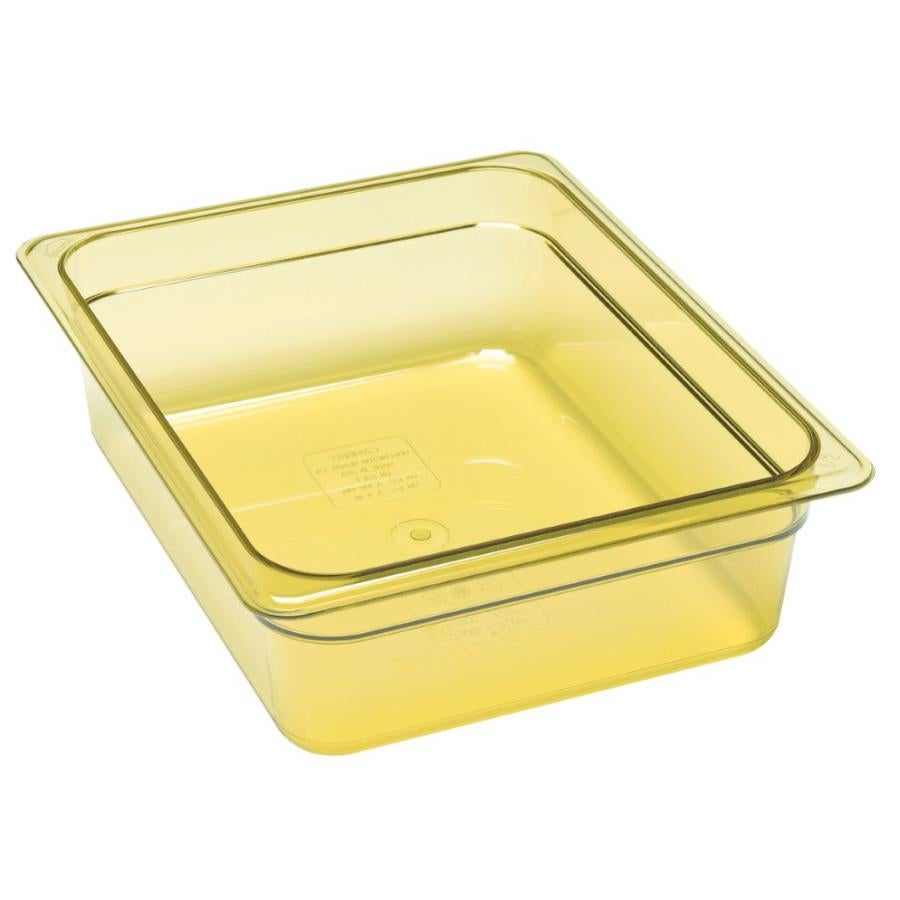 Pan, Food, Half-Size 4 Inch, 12.75 x 10.437 Inch Amber, High-Heat Plastic,1 - 1 EACH