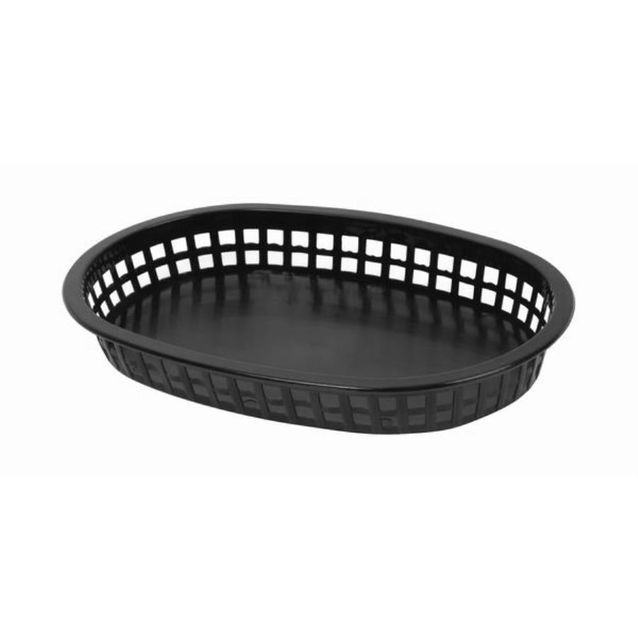 Baskets, 10.75 Inch, Oval, Black, Plastic,12 - 1 EACH