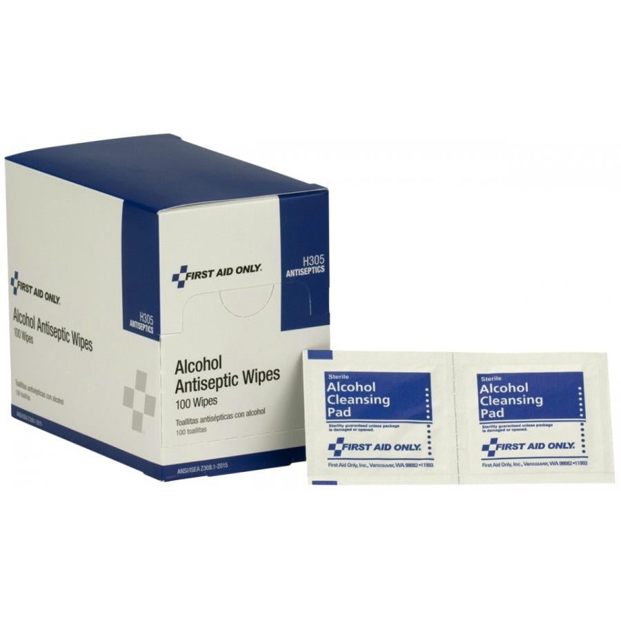 Cleansing Pads, Alcohol, 70% Alcohol, Single-Use, Individually-Wrapped,100 - 1 EACH