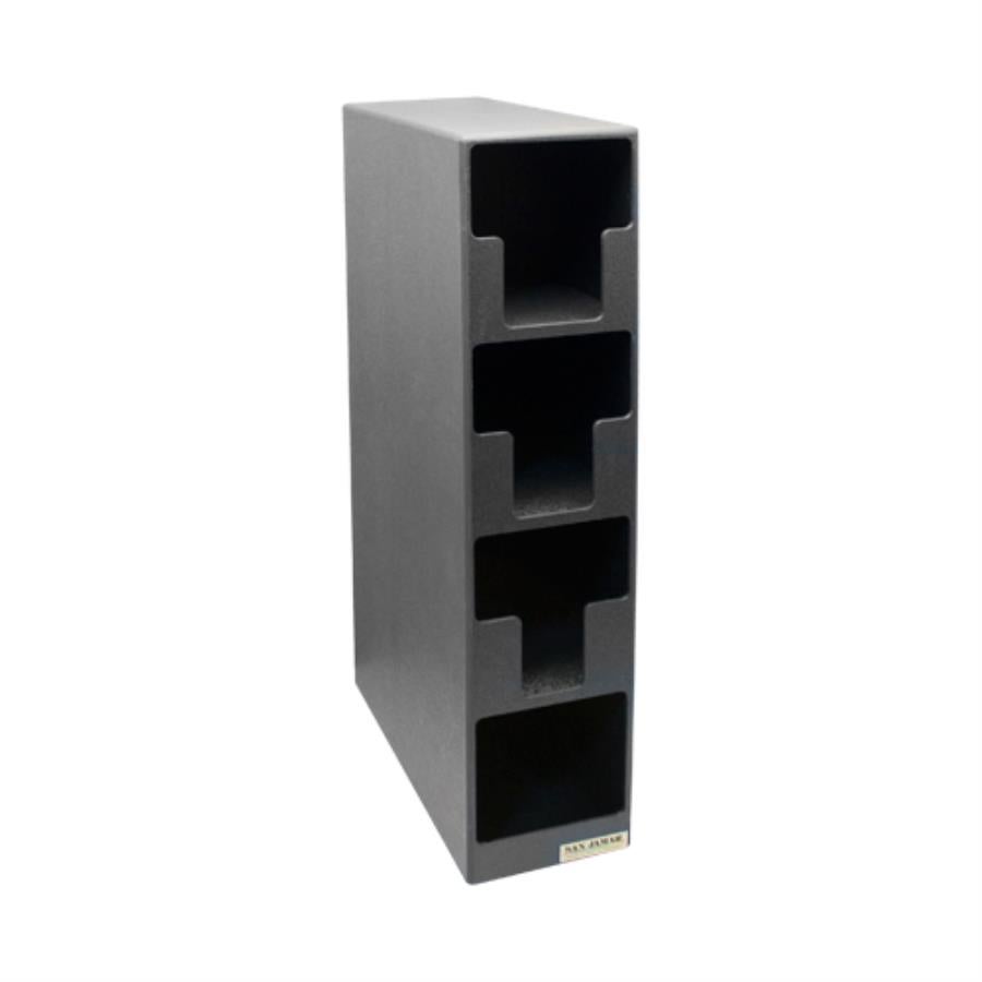 Dispenser, Lid & Straw, 4-Section, Coutertop, Black,1 - 1 EACH