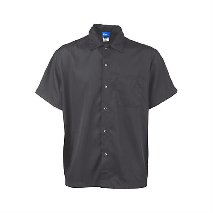 Shirt, Cook, Super Lightweight, Unisex, Slate, 2XL, 100% Spun-Polyester, With Snap Front Closure,1 - 1 EACH