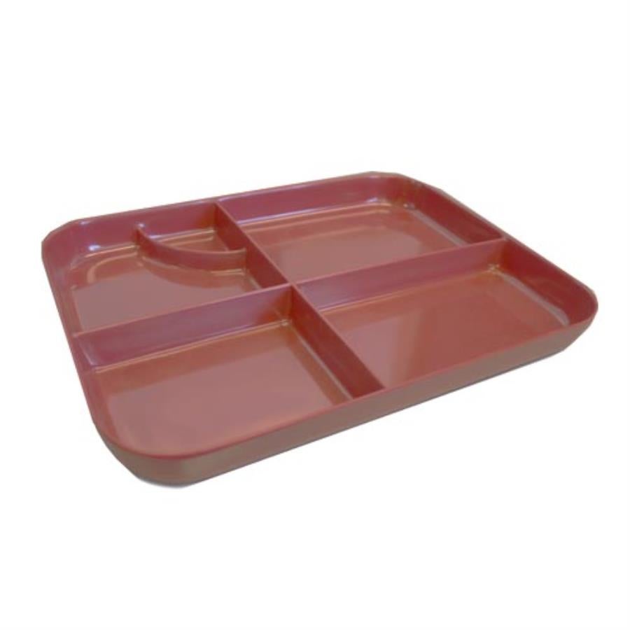 Tray, Bento, 5 Compartment, Red,1 - 1 EACH