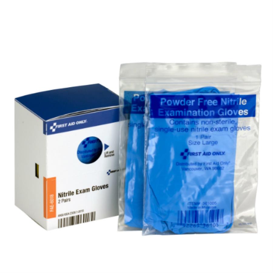 Gloves, Nitrile Exam, Large, Powder-Free, Single-Use, Individually-Wrapped,1 - 1 EACH