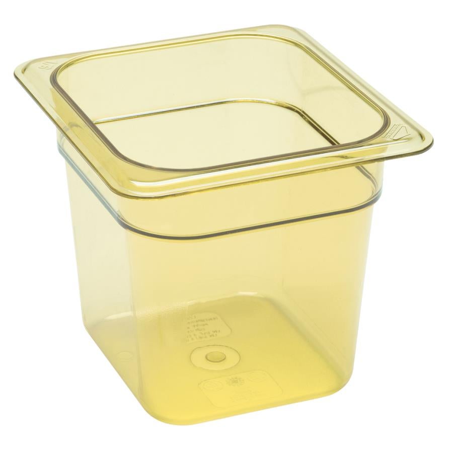 Pan, Food, Sixth-Size 6 Inch, 6.937 x 6.375 Inch Amber, High-Heat Plastic,1 - 1 EACH