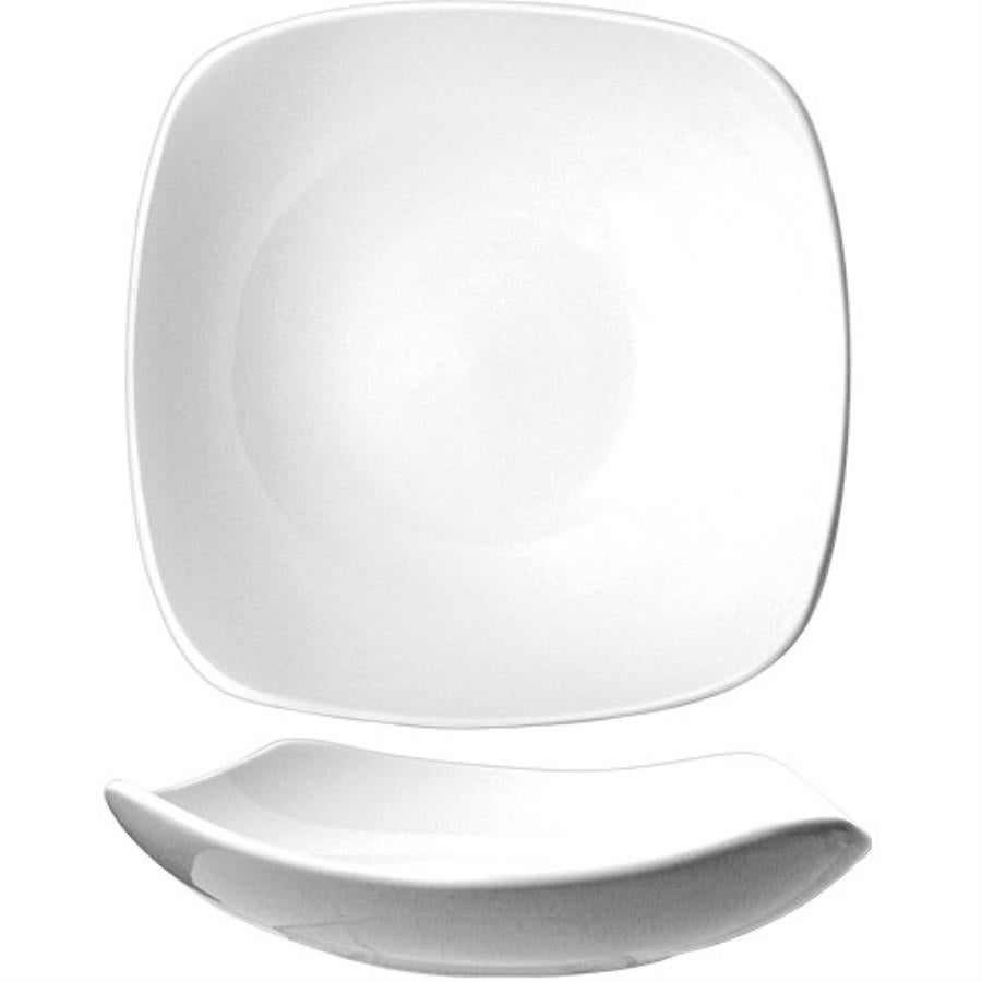 Plates, Soup, Quad Square, 16 Ounce, 8.5 x 8.5 x 1.875 Inch, European White,24 - 1 EACH