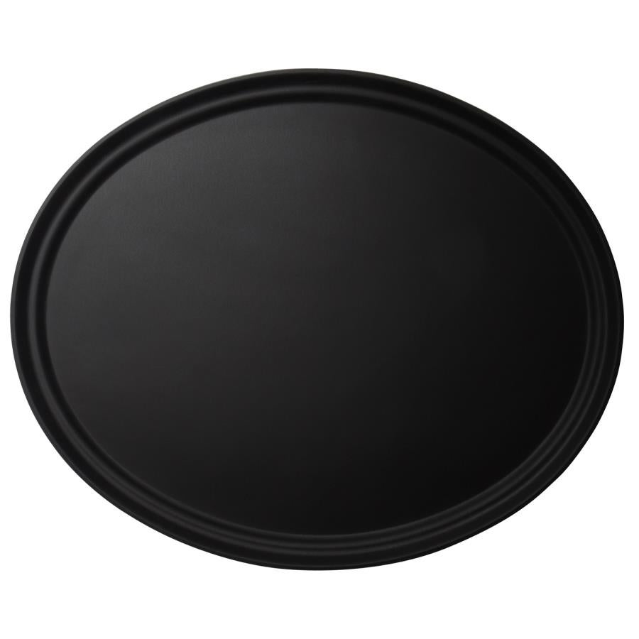 Tray, Serving, 22 x 27 Inch, Oval, Black, Fiberglass, Non-Skid,1 - 1 EACH