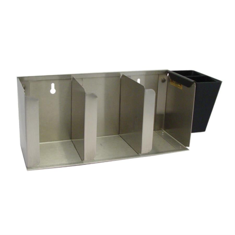 Organizer, Lid, 3-Section, Stainless Steel, With Side Storage,1 - 1 EACH
