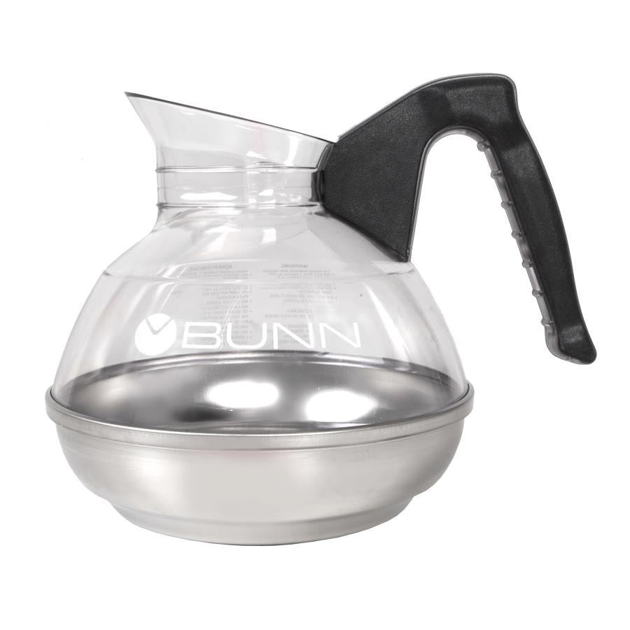 Decanter, Coffee, 64 Ounce, Easy Pour, with Black Handle, Stainless Steel Bottom,1 - 1 EACH