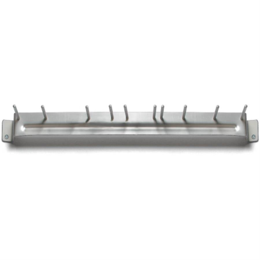 Holder, Broom/Brush, 17 x 43.18 Inch, Aluminum, with 10 Pegs,1 - 1 EACH