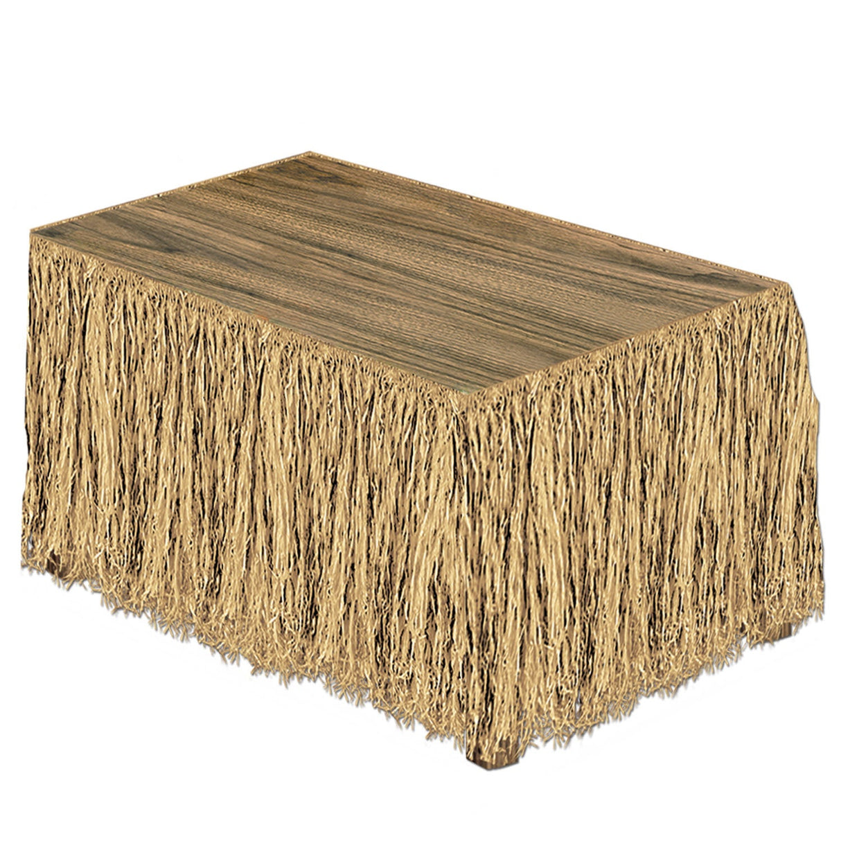 Table Skirting, 30 Inch x 9 Foot, Natural, Raffia,6 - 1 COUNT